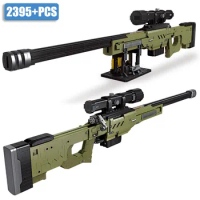 Military Series 2395pcs AWM Sniper Rifle Weapon Building Blocks MOC Modern Gun Bricks Toys For Children Boys Gifts
