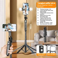 MJ NEXID 4in1 Tongsis Tripod Bluetooth 1.8m 4 Kaki Stainless Steel Fill light Remote Stick Bluetooth