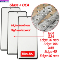 5Pcs High cleanliness Front Outer Glass With OCA Screen Lens For Motorola Moto Edge 40 Edge 30U X40 neo G04 G24 Screen LCD Panel