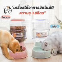 (ราคาต่อ)เครื่องให้อาหารแมวอัตโนมัติ ที่ให้อาหารอัตโนมัติ เครื่องให้อาหาร ชามข้าว ชามอาหาร  3.8 ลิตร