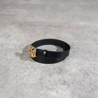 Ikat Pinggang GUCCI GG MARMONT 3CM SHINE GOLD BLACK LEATHER BELT 100% ORIGINAL 105