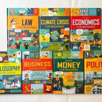 7 English Story Picture Books Usborne Money Business for Beginners, Junior Business School English Version books for kids