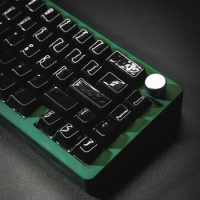 ECHOME Black Ceramic Keycaps Set 113keys Without Lettering Cherry Profile Translucent Custom Keycaps for Mechanical Keyboard