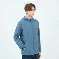 【GIORDANO 佐丹奴】男裝抗UV涼感連帽外套 Blue Classics系列(28 海王星藍)