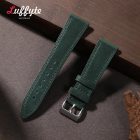 Retro Crazy Horse Cowhide Watch Strap 18 19 20 21 22mm Business Leisure Unisex Replacement Watch Watchband