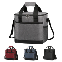 15L Portable Thermal Lunch Bag Food Box Durable Waterproof Office Cooler Lunch Box Ice Insulated Case Camping Oxford Large Bag