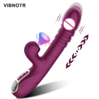 Thrusting Pushing Vibrator Sex Toy for Women Clit Sucker Clitoris G-Spot Stimulator Automatic Telescopic Female Masturbation