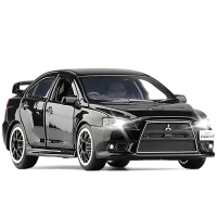 1:32 JDM Mitsubishis Lancer Evo X จำลองรถสำหรับคอลเลกชันเด็ก Diecast รุ่นรถเสียงและแสงของขวัญเด็ก