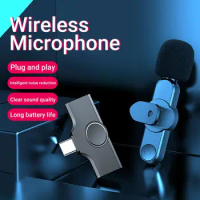 K9 Wireless Microphone Plug and Play Noise Reduction Wide Compatibility 2.4GHz Lapel Microphone for Live Streaming