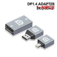 1~10PCS DP 1.4 HDMI-compatible Adapter Mini Display Port Converter Female To Male 8K 60Hz For Laptop Computer Monitor