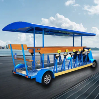 5 meter long sightseeing mobile pedal pub electric leisure bus car beer carts bike for sale