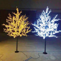 LED Artificial Cherry Blossom Tree Light Christmas Light 1152pcs LED Bulbs 2m/6.5ft Height 110/220VAC Rainproof Outdoor Use