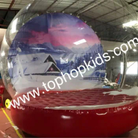 Christmas Inflatable Snow Globe for Decoration, Snow Globe for Photography with new winter theme and fake snow free shipping