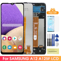 6.5'' A12 Display Screen with Frame, for Samsung Galaxy A12 A125 A125F Lcd Display Touch Screen Digitizer Assembly Replacement