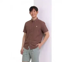 Giordano Men's Short Sleeve Oxford Shirt 0104529382 Brown XXL