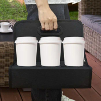 Reusable Cup Holder Handheld Coffee Takeaway Bags Portable Drink Carrier Collapsible Tote Bag For Food Delivery And Take Out