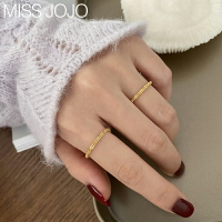 滿天星18K金色食指戒指尾戒女小眾設計輕奢ins潮網紅軟鏈條冷淡風