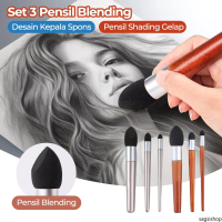 3 PCS Kuas Blending Sponge Tip Alat Blending Pensil Warna Arsitektur Cat Minyak Crayon Sketsa Teknik