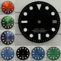 Mop Nh35 Dial Ice Blue Luminous 28.5mm Black Blue S Dial for NH35 Movement Nh35 SUB Watch Dial Watch Orange Gold Nail