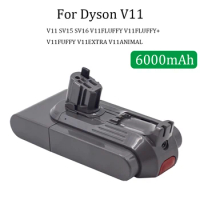 for Dyson Battery 25.2V 6000mAh Lithium Click-in Rechargeable Battery Vacuum Cleaners V11 Outsize V11 Absolute Extra SV15 SV16