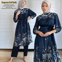 Namira One Set Wanita Kekinian Tunik Rayon Premium Baju Setelan Celana Kulot Korean Style LD 110 cm 