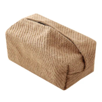 Linen Fabric Tissue Case Cover Box Holder Rectangle Container Home Napkin Papers Bag Pouch Chic Table Home Decoration A