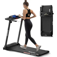 Portable Folding Treadmill, 3.0 HP Foldable Compact Treadmill for Home Office with 300 LBS Capacity Walking Running Exercise