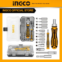 55pcs Presisi Obeng Karet Multifungsi Set Screwdriver INGCO HKSDB0558