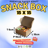 (Promo 100 pcs) Dus Box Kotak Kue Pizza Nasi  Snack ukuran 15x15 bahan kertas coklat Tebal murah