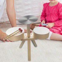 Children Drum Montessori Musical Instruments Kids Drum Set Wooden for Girls Toddlers Boys Age 3~6 Years Old Gifts