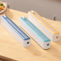 Food Cling Film Dispenser Plastic Wrap New Dispenser Cutter Aluminum Foil Slider Stretch Film Cutter Kitchen Supplies