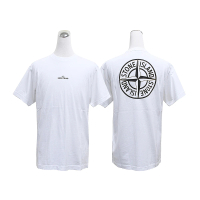 【Stone Island】Stone Island 後背浮雕十字羅盤圖案純棉短袖T恤(男款/白)