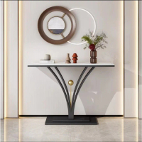 [MINHUY]- Bàn đứng/ kệ console chân sắt phong cách hiện đại phun sơn tĩnh điện mặt đá ceramic cao cấ
