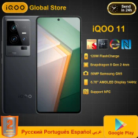 New iQOO 11 iQOO11 Mobile Phone Snapdragon 8Gen2 144HZ 2K E6 6.78'' AMOLED 5000mAh 120W Super Charge 50MP GN5 Camera NFC Phone