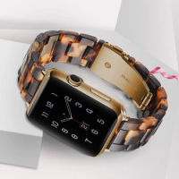 Resin Strap For Apple watch 44mm 40mm 45mm 41mm 42mm 38 stainless steel buckle Watchband bracelet iwatch series 3 6 se 7 8 ultra