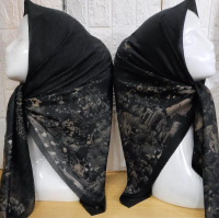 Hijab Motif Bunga Sakura 2d bercorak Bahan Voal Premium Sultan M Store