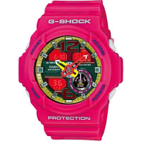 G-SHOCK 機械感鏤空雙顯休閒錶(GA-310-4A)-粉/52.2mm
