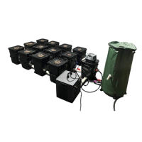 12 bucket RDWC indoor hydroponics system with water chiller