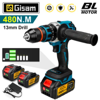 18V 13mm 480NM Brushless Electric Impact Drill Cordless Drill Electric Screwdriver DIY Driver Power Tools for Makita 18V Battery