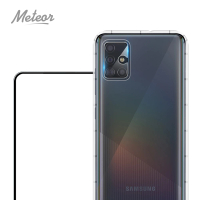 【Meteor】SAMSUNG Galaxy A51 手機保護超值3件組(透明空壓殼+鋼化膜+鏡頭貼)
