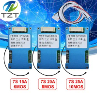 BMS 7S 24V 15A 20A 25A Li-ion Lmo Ternary Lithium 18650 Battery Charge Protection Board Balance And NTC Temperature Protect