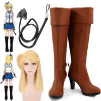 Anime FAIRY TAIL Lucy Heartfilia Cosplay shoes wigs Props Leather Star Whip Cosplay Accessory Cosplay Weapons Halloween suis