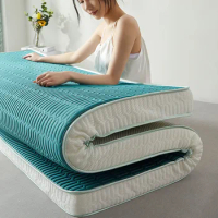 Latex sponge filling Mattress Floor mat Foldable Slow rebound Tatami Cotton Cover Bedspreads thickness Twin King Queen Size