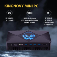 Mini Gaming PC Intel i7-12700H (up to 4.7GHz) NVIDIA RTX 3060 12G Desktop Computer Windows 11 Pro 3xHDMI2.0 1xType-C 7XUSB Ports