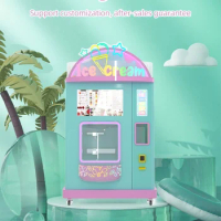 Self Serve Fully Automatic Soft Ice Cream Machine Making Ice Cream Machine Vending Machine 28L/H For Supermarket Shopping 15S