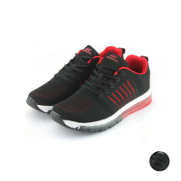 COMBAT艾樂跑男鞋-氣墊系列透氣運動鞋-黑紅/黑灰(22560)