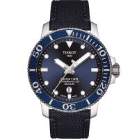 TISSOT 天梭 官方授權 Seastar 海星系列 矽游絲 300米潛水機械錶(T1204071704101)