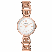 【FOSSIL】公司貨 柔和典雅不鏽鋼腕錶/玫瑰金x白面 女錶(ES5273)