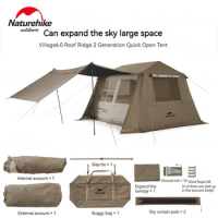 Naturehike Village 6.0 One Touch Tent Hut Automatic Tent for 4-8 People Family Tourist Camping Windproof Waterproof Double Layer