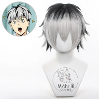 วิกผม Kotaro Bokuto, Haikyuu, สั้น, ผสมขาวดำ, ผมสังเคราะห์ทนความร้อน